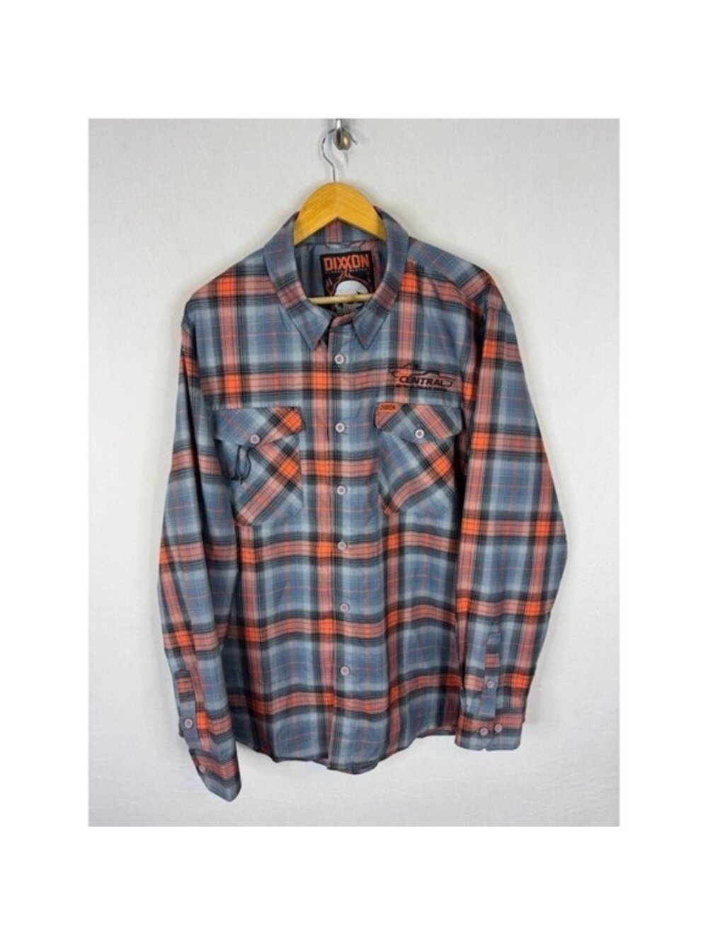 Dixxon Flannel The Inferno Grey Orange Plaid Central Auto Truck Parts Shirt 2X